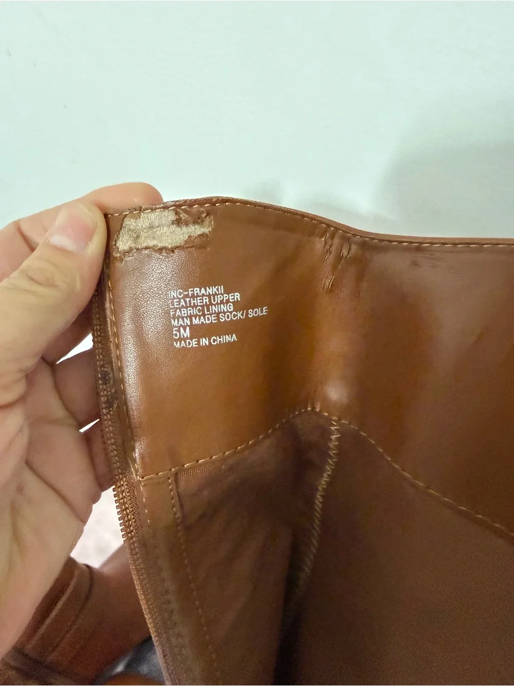 INC International Concepts Brown Leather Knee-High Riding Boots